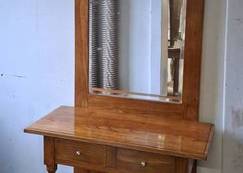 Konsola, toaletka, stolik z lustrem, jesion w politurze