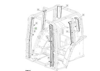 John Deere 6920S - osłona akustryczna obicie plastik wnętrza L151562 L1575…