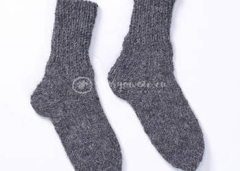 Wełniane skarpetki ciemno szare nad kostkę, ciepłe, jednolite, uniwersalne