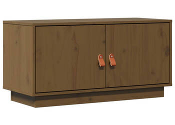 Szafka pod TV miodowy brąz 80x34x40 cm lite drewno sosnowe WM-818233