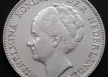 HOLANDIA 1 GULDEN 1930 - WILHELMINA - SREBRO