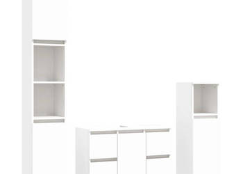 3-cz. zestaw mebli łazienkowych biały materiał drewnopochodny WM-3185605