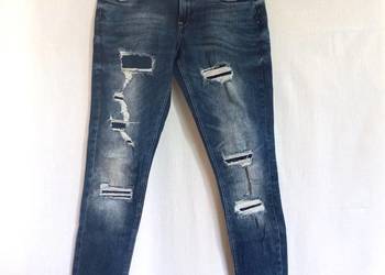 Spodnie damskie Jeans ciemny r. 38 Dziury NOWE
