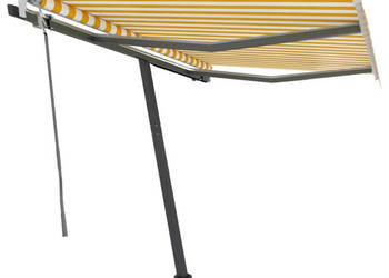 Ręcznie zwijana markiza z LED 300 x 250 cm żółto-biała WM-3069703
