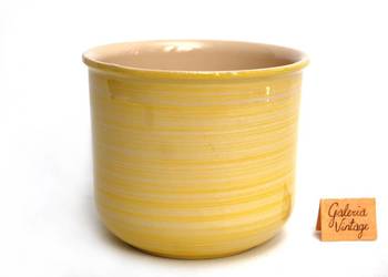 Osłonka ceramiczna żółta, gładka, średnica 11,9 cm