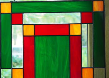 Energetyczny Witraż Geometryczny - Rękodzieło - 50,5 x 36,4