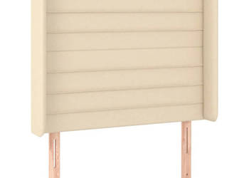 Zagłówek do łóżka z LED kremowy 83x16x118/128 cm tkanina WM-3124167