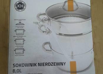SOKOWNIK nierdzewny duży 8 L / GARNEK do gotowania na parze 2w1