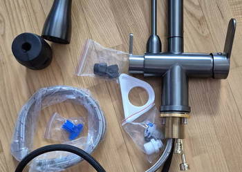 Bateria kuchenna grafitowa z wyciąganą wylewką