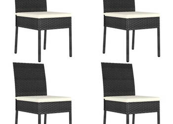 Krzesła ogrodowe 4 szt. polirattan czarne WM-315107