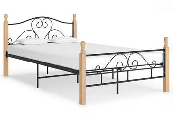 Łóżko Metalowe Czarne Rama Łóżka Ze Stelażem 120 x 200 cm WM-324941