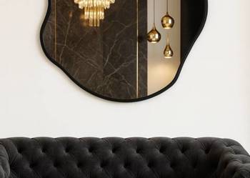 Lustro o organicznym kształcie w ramie - CYRKON W RAMIE