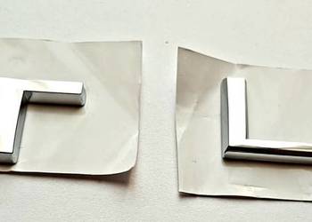 NOWY znaczek litera " T " i " L " srebrny klejany emblemat