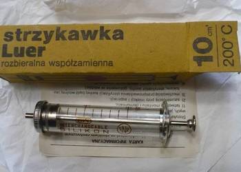 Strzykawka szklana Luer 10 cm + igła