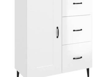 Szafka biała połysk 695x34x90 cm materiał drewnopochodny WM-812237