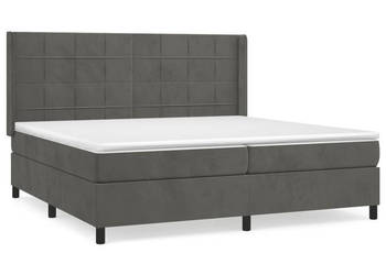 Łóżko Z Materacem Szare Kontynentalne DO Sypialni 200x200cm WM-3132700