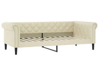 Sofa z funkcją spania kremowa obita sztuczną skórą 80x200 cm WM-354224