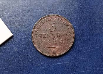 Stare monety 3 fenigi 1854 Niemcy