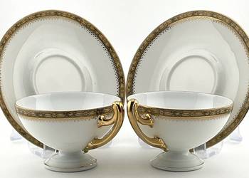 2x Filizanki EPIAG Royal Dora duety Art Deco komplet antyk NOS