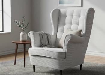 Fotel Uszak Skandynawski Śmietankowy Beż, Dostawa 0zł!