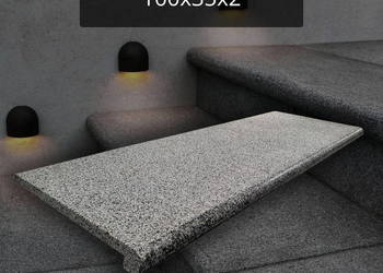 Schodek Granitowy G654 New Dark grey 100x35x2 stopnica Bullnose | Obrzeże b