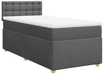 Łóżko kontynentalne z materacem ciemnoszara tkanina 90x200 cm WM-3288878