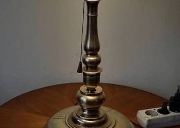 Piękna, mosiężna lampa w stylu Art Deco - duży klosz ampla