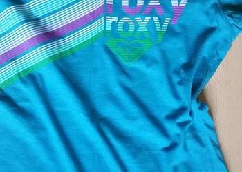 roxy, koszulka, nadruki, błękit, turkus, t-shirt
