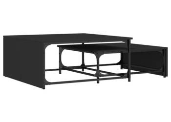 Stoliki wsuwane jeden pod drugi 2 szt. czarne WM-845331