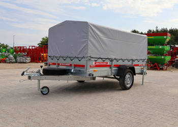 Przyczepa TEMARED PRAKTI 2612 DMC 750 KG plandeka + stelaż 80 cm koło zapas