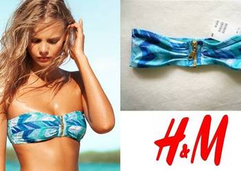 strój kąpielowy bikini H&M xs 34 zamek zip suwak kostium