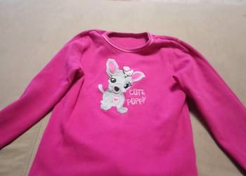 Bluza dziewczęca 86/92 Cute Puppy - fuksja z haftem 2
