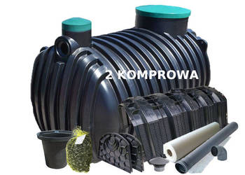 PRZYDOMOWA OCZYSZCZALNIA ŚCIEKÓW 3000l 2 KOMOROWA TUNELOWA