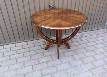 Stolik PRL Sygnowany Fabrycznie Typ 682 A ART-DECO Unikat Orzech Antyk.