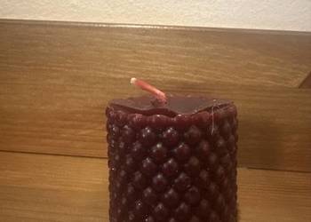 Mini świeca lana, kolor burgundowy
