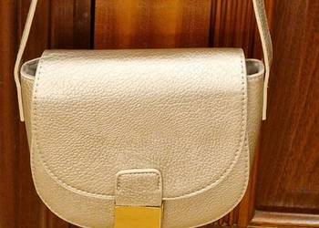 Wizytowa TOREBKA mała złota okrągła ecoskóra złota matowa jak nowa