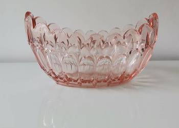 Stara duża misa, gondola Lilijki szkło Art Deco