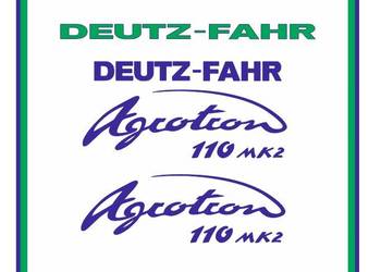 Naklejki Deutz-Fahr Agrotron 110 MK2 Ciągnik Traktor Nalepki Mocne