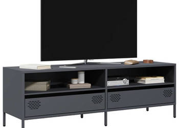 Szafka RTV antracyt 135x39x435 cm stal walcowana na zimno WM-851336