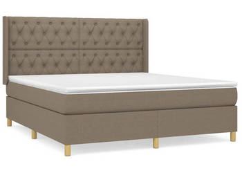 Łóżko kontynentalne z materacem taupe tkanina 160x200 cm WM-3132245