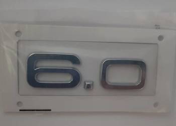 NOWE logo 6.0 srebrne srebrny znaczek emblemat przyklejany