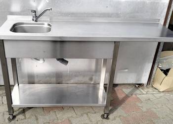 Zlew gastronomiczny 1-komorowy z półką 148,5x44x85