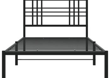 Łóżko Metalowe Czarne Rama Łóżka Ze Stelażem 100x190 cm WM-376318