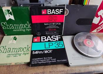 nagrane taśmy szpulowe BASF, AGFA, SHAMROCK, SCOTCH 18 cm
