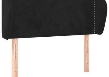 Zagłówek uszak czarny 93x23x78/88 cm aksamitny WM-3117042