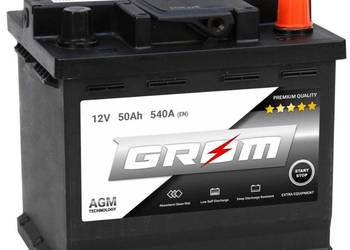 Akumulator GROM AGM START&STOP 50Ah 540A Prawy Plus Darmowa Dostawa