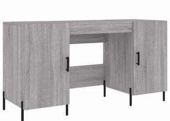 Biurko szary dąb sonoma 140x50x75 cm materiał drewnopochodny WM-829562