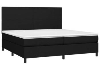 Łóżko kontynentalne z materacem czarne tkanina 200 x 200 cm WM-3134743