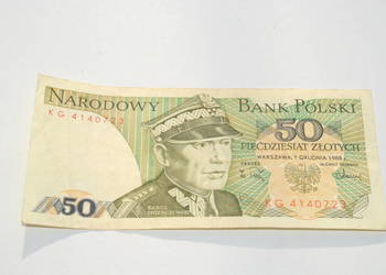 Stary banknot 50 złotych Świerczewski 1988 antyk