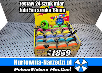 24 sztuk Miara zwijana 5m x 19mm z blokadą JOBI miara 5m miarka 5m